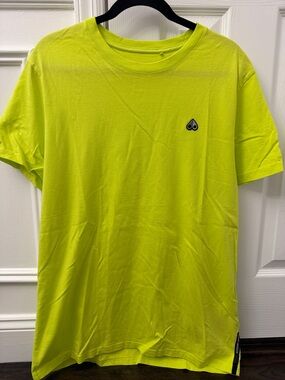 Moose Knuckles Neon Yellow Short Sleeve Crew Tee